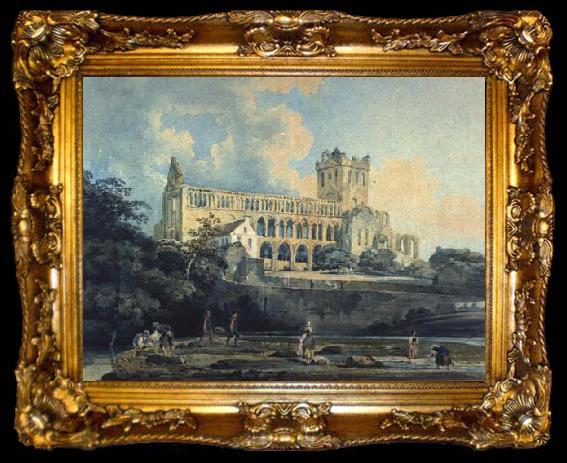framed  Thomas Girtin Jedburgh Abbey from the River, ta009-2